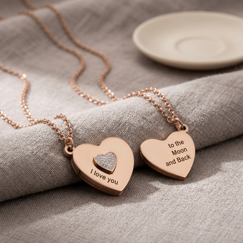iMade4u Personalized Heart Couple Necklace