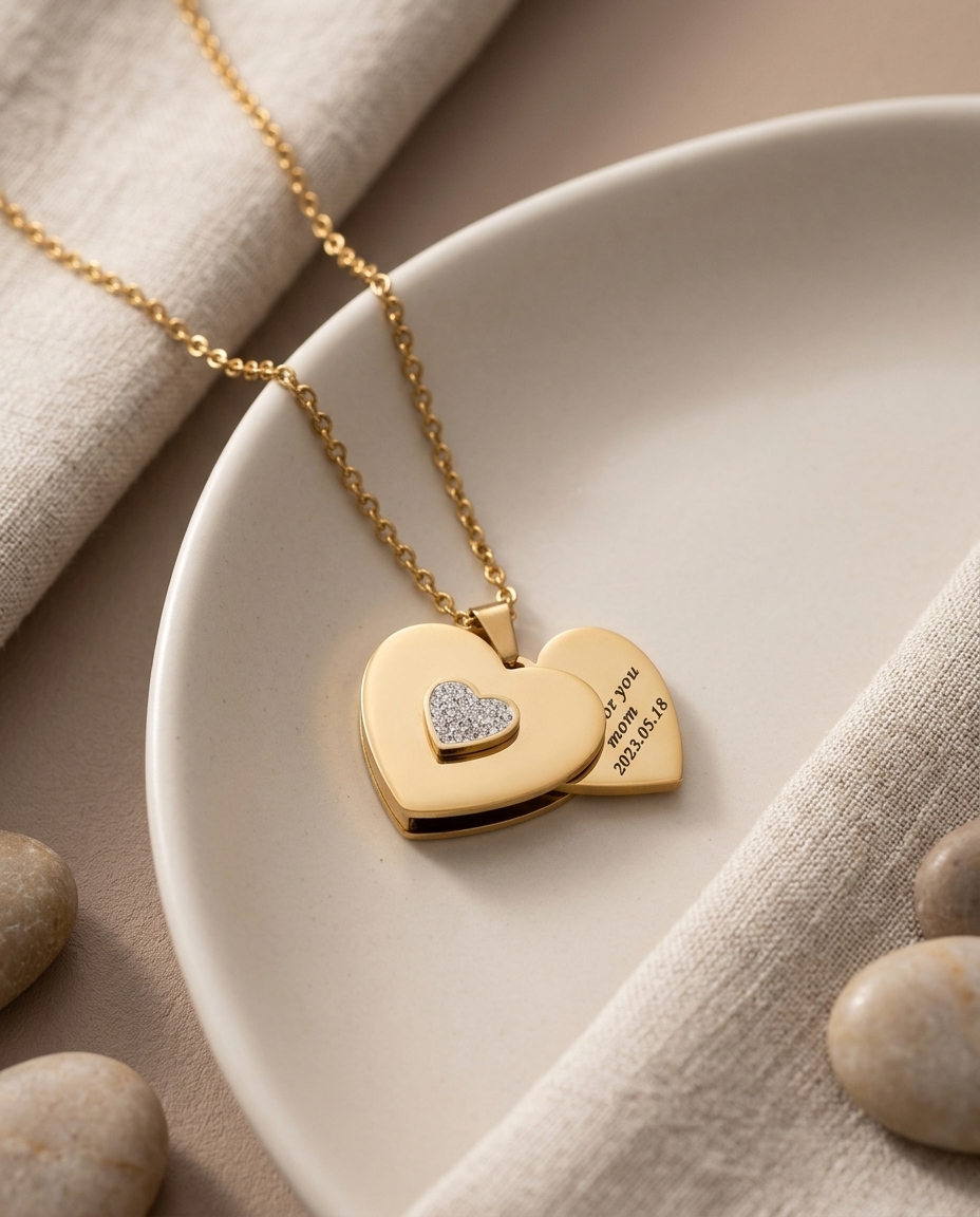 iMade4u Personalized Heart Couple Necklace